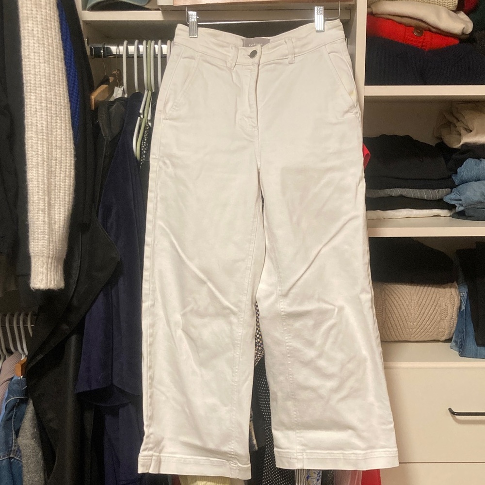 Everlane Cream High-Waist Pants